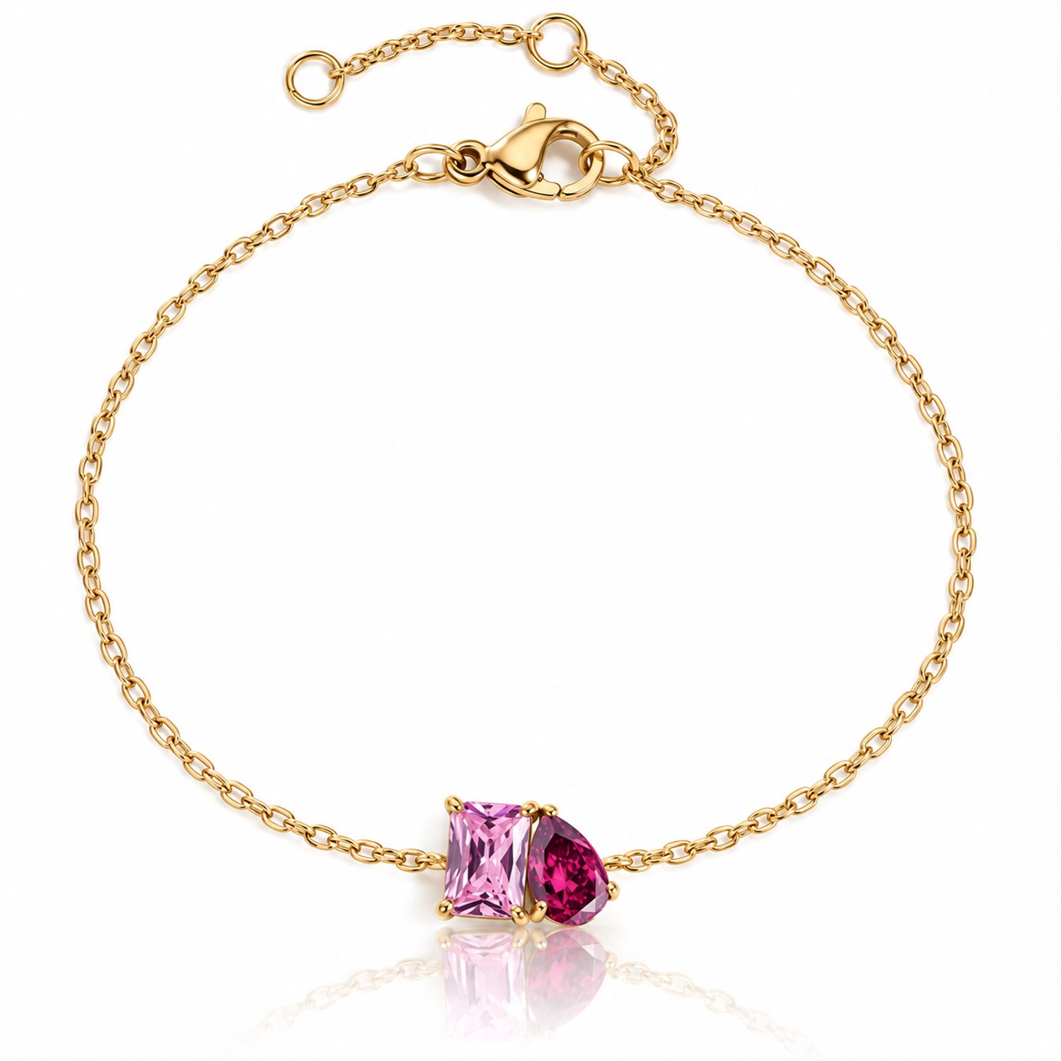 Geboortesteen Armband - Maand: Oktober - Kleur: Goud - Hoge Kwaliteit - Birthstone Bracelet - Cadeau / Kraamcadeau - Moeder / Mama Kado - Incl. Luxe Verpakking - RVS / Roestvrijstaal / Stainless Steel - Verkleurt Niet - Geboorte & Verjaardag
