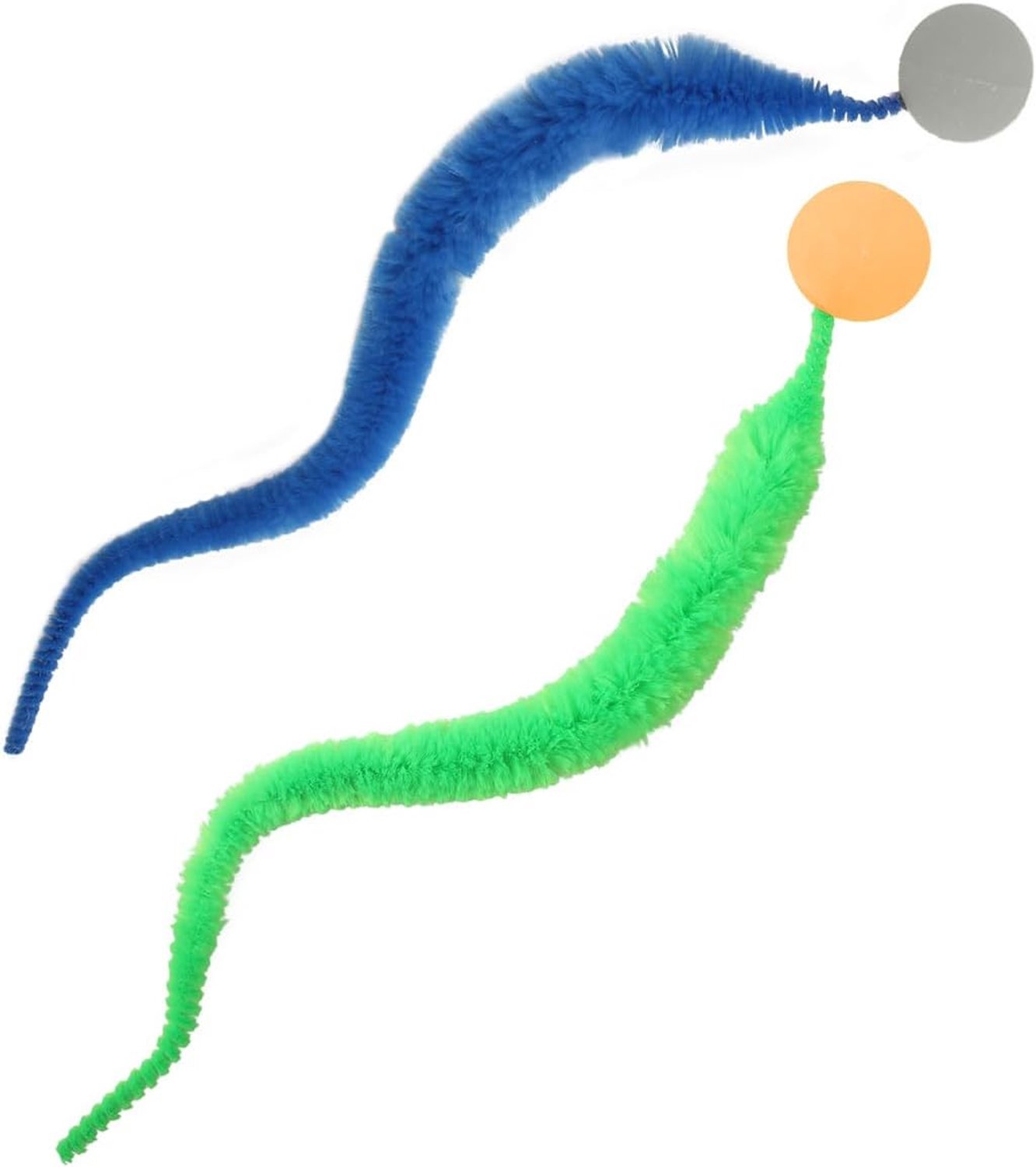 2 Pcs Wobbling Balls for Cats Cat Ball with Caterpillar Tail Plain Wobble Ball for Cats Independent Entrepreneur for - ShopVlot