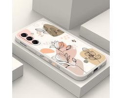 LEECG Slim Thin Soft Touch Floral Pattern Design Mobile Phone Case for 2026 Morandi Rice White - ShopVlot