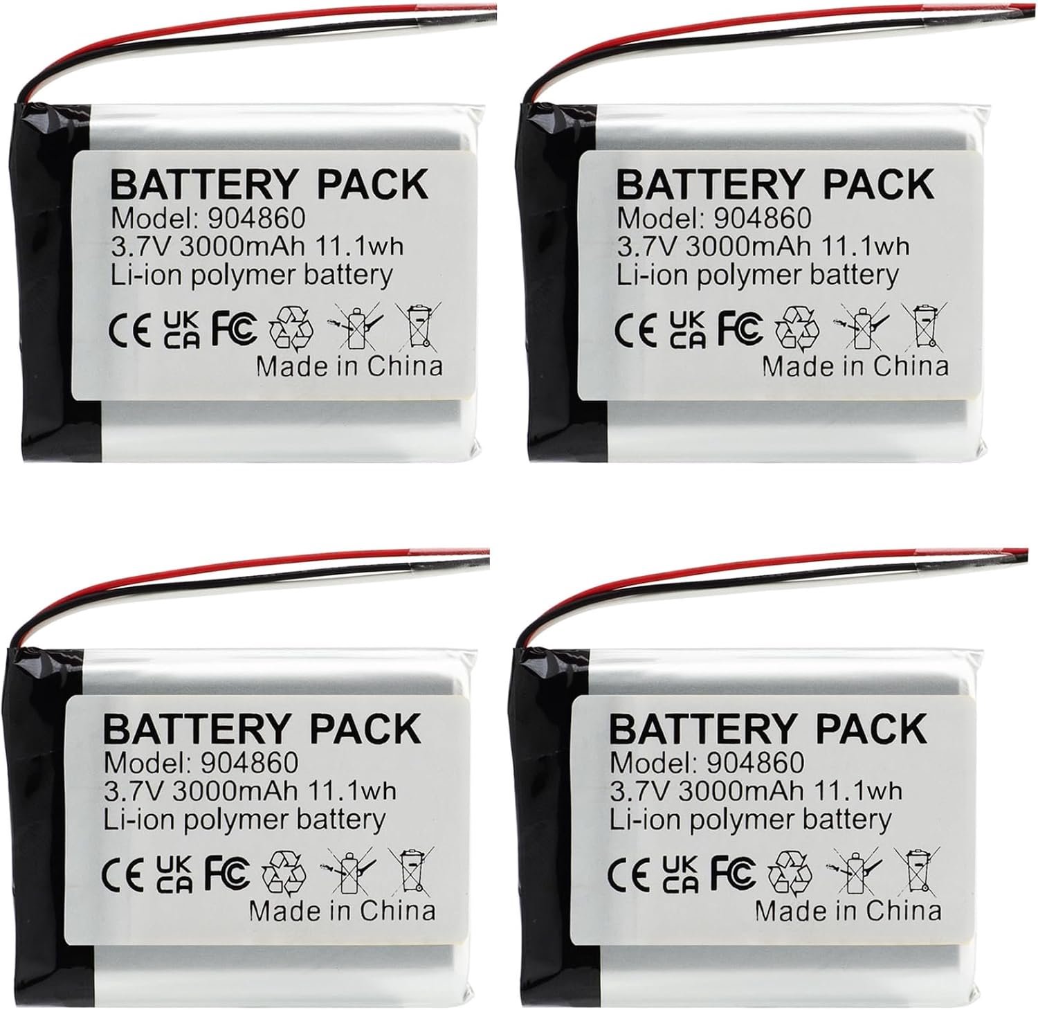 Lithium polymer battery 3.7 V 3000 mAh 904860 rechargeable with JST connection, used for DIY and various small - ShopVlot
