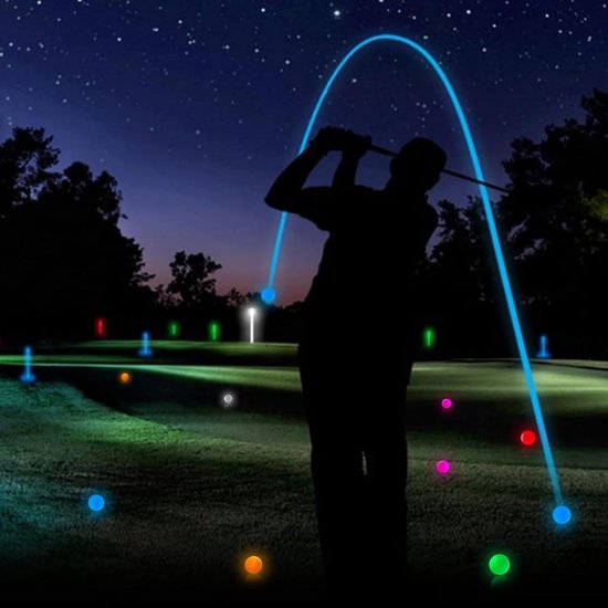 Luminous golfballen pack van 6 - zelfglowende LED golfballen - hoge elasticiteit - ideaal voor nachttraining - ShopVlot — afbeelding 2