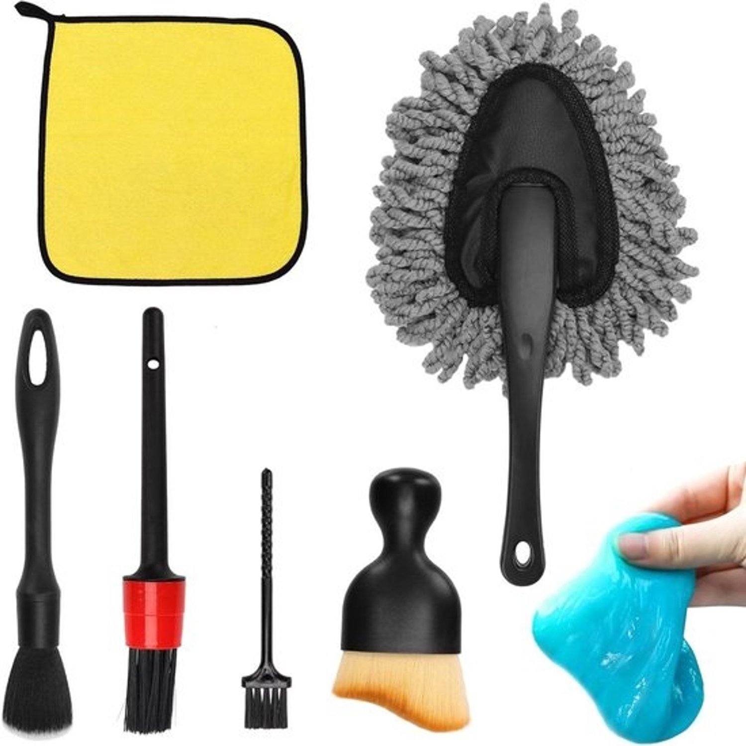 Auto Interieur Borstels - Reinigingsset Auto - Auto Poetsen - Krasvrije Reiniging - 26 cm Pakket - Multicolor