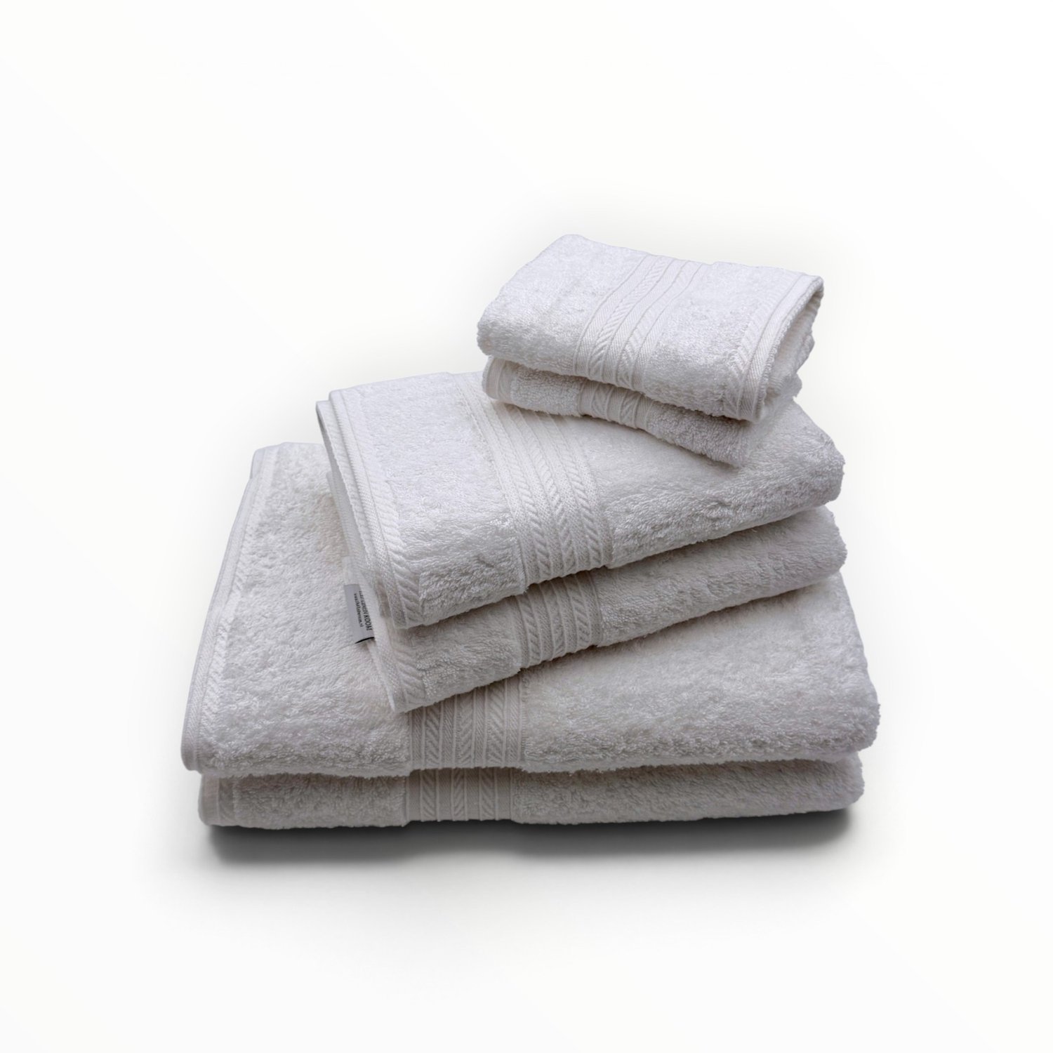 The Linen Room Badkamerset – 6-delig – 2 Badhanddoeken, 2 Handdoeken & 2 Gastendoekjes – 100% Egyptisch Katoen – 600 GSM Dubbelgetwijnd 20/2 Garen – Wit
