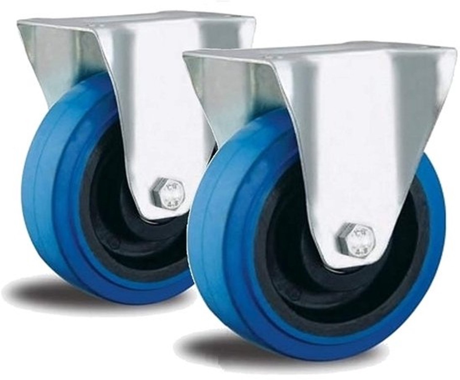Bokwielen Set - Apparaatwielen Nylon - Materiaal Transport - Dubbele Kogellagers - 100 mm Wiel - Blauw