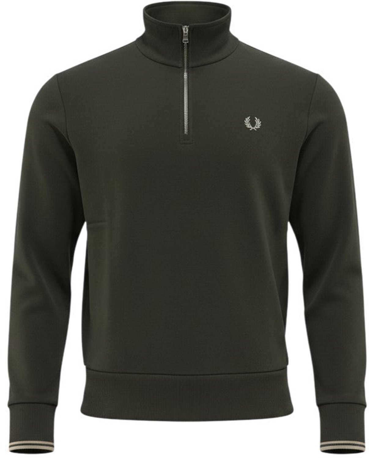 Fred Perry Sweater Rits Kaki XL Creme