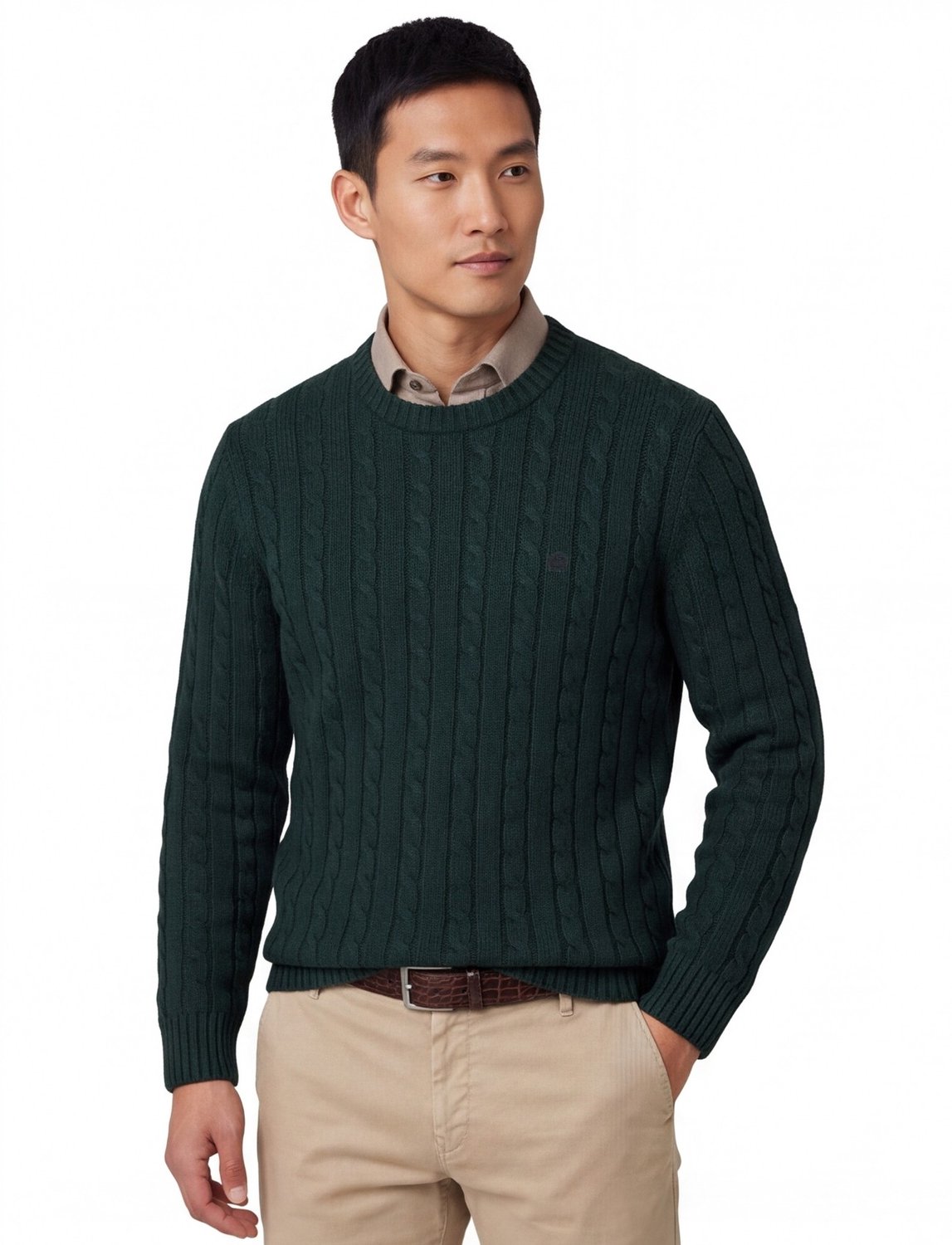 Superdry Cable Knit Trui met normale pasvorm Heren Sweaters Groen