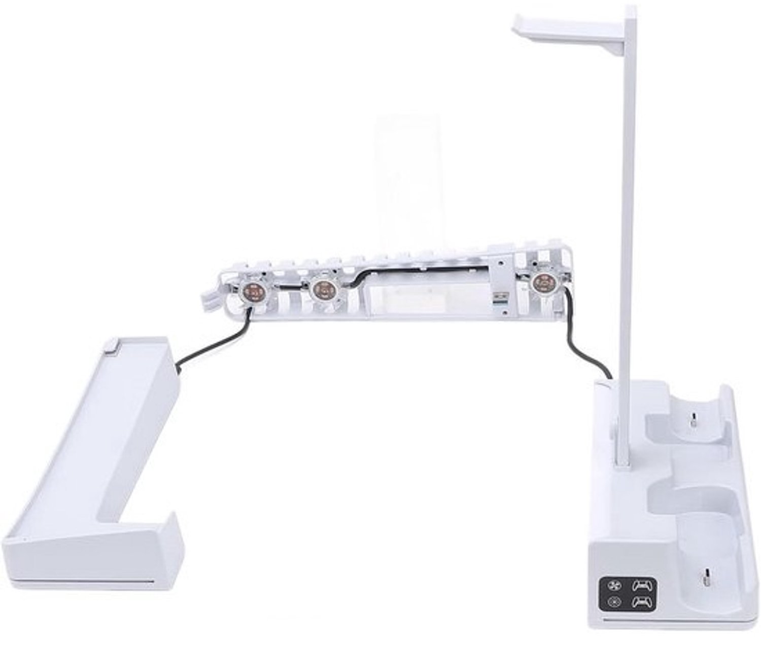 Controller Oplader - Koelstation Stand - Gaming Setup Organiseren - Geïntegreerde Koeling - 14 RGB Effecten - Zwart