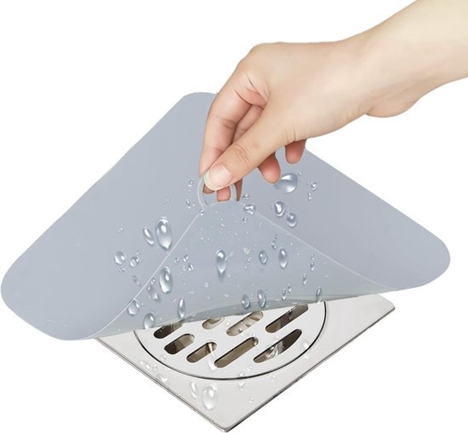 Doucheafdekking Set - Afvoerplug Anti-geur - Huis Fris Houden - Effectieve Geurbarrière - 2 stuks - Grijs