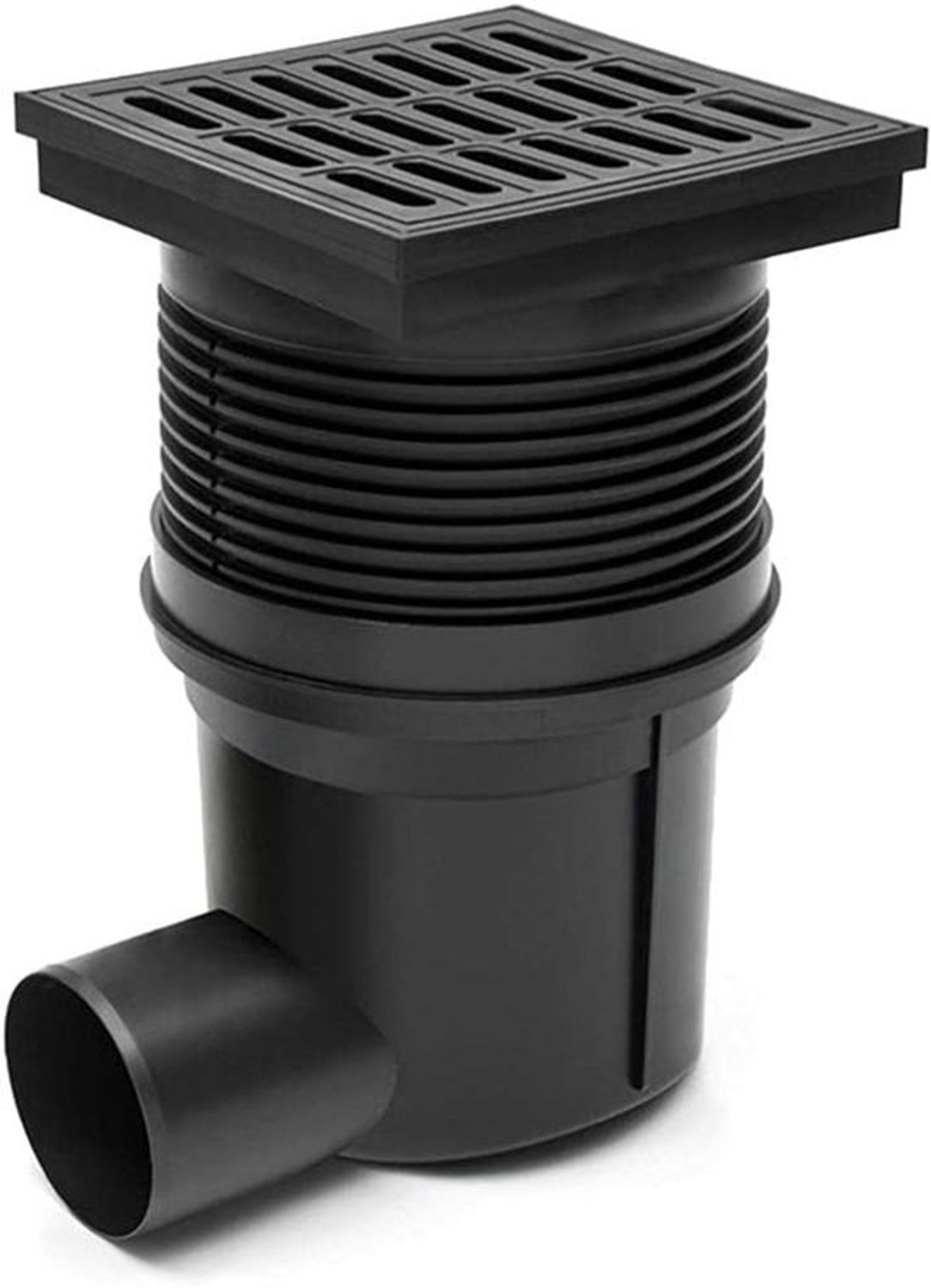 Hofafvoer Bodemafvoer - Kelderafvoer Balkonafvoer - Wateroverlast Voorkomen - Uitneembare Vuilvangmand - 150 x 150 mm - Zwart