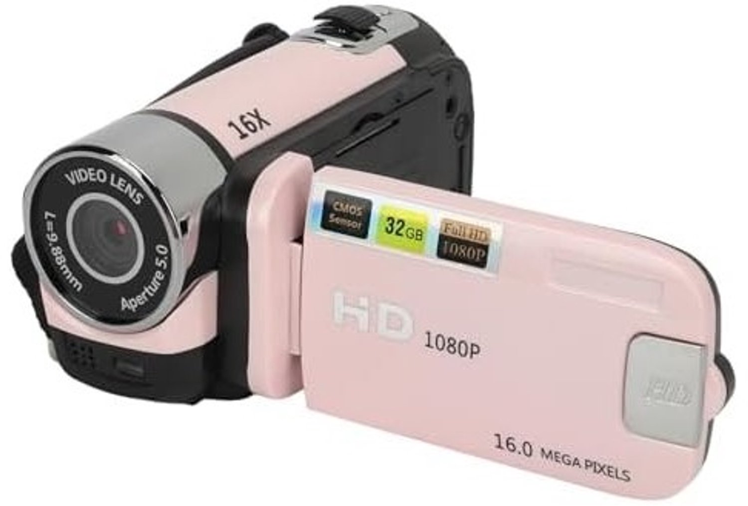 Digitale Videocamera - Zwart - 2,4 inch Draaibaar Scherm - 16 MP HD Videorecorder - Voor Reis- en Gezinherinneringen
