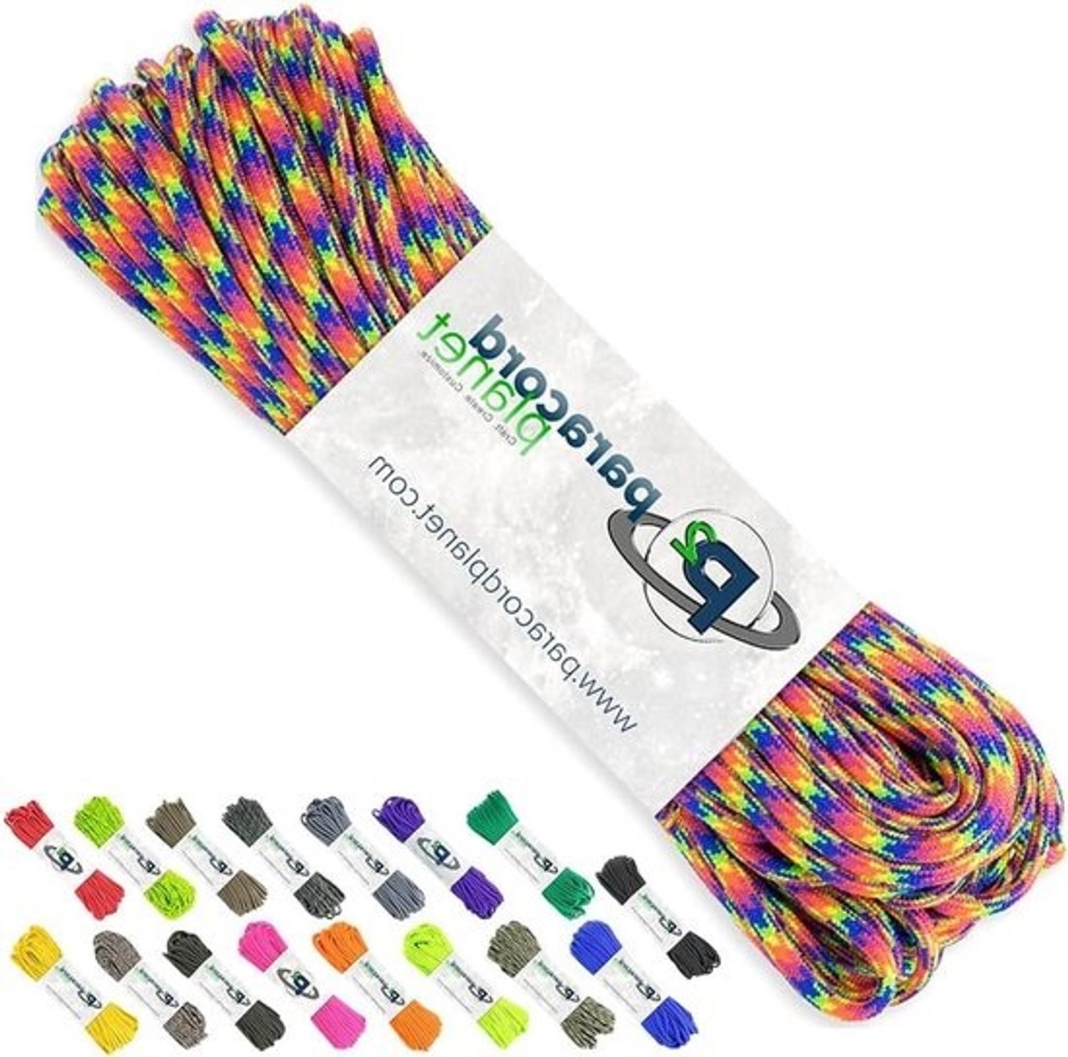Parachute Touw - Klimtouw Nylon - Outdoor Activiteiten - 7 Strengen - 30 Meter - Veelkleurig