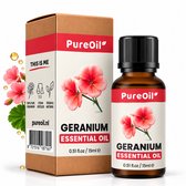 PureOil – Geranium Etherische Olie – 15ml – 100% Puur, Natuurlijk & Vegan – Voor Haar | Huid | Gezicht | Scalp | Diffuser | Aromatherapie | Geurolie