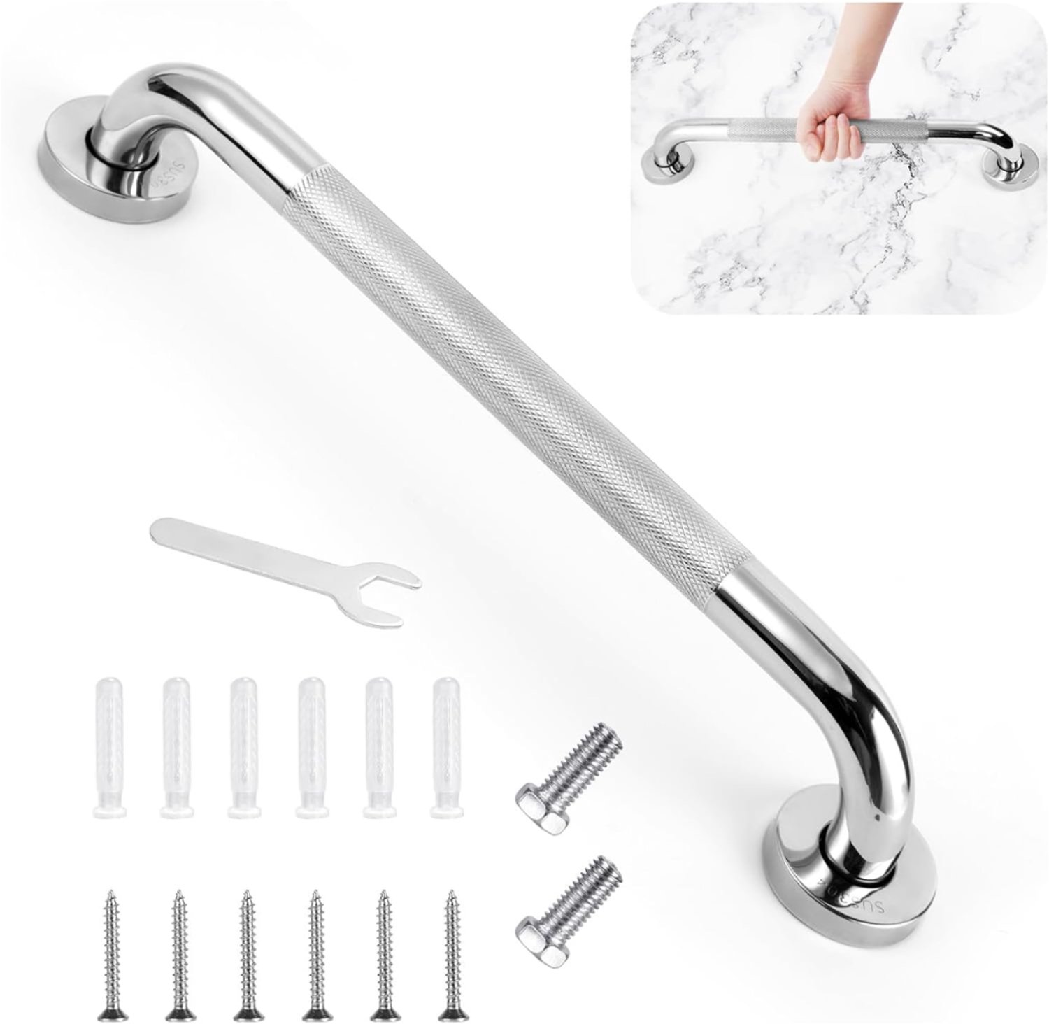 ZRNS® Wandbeugel Badkamer - Douchegreep - Handgreep Douche - RVS - Anti slip