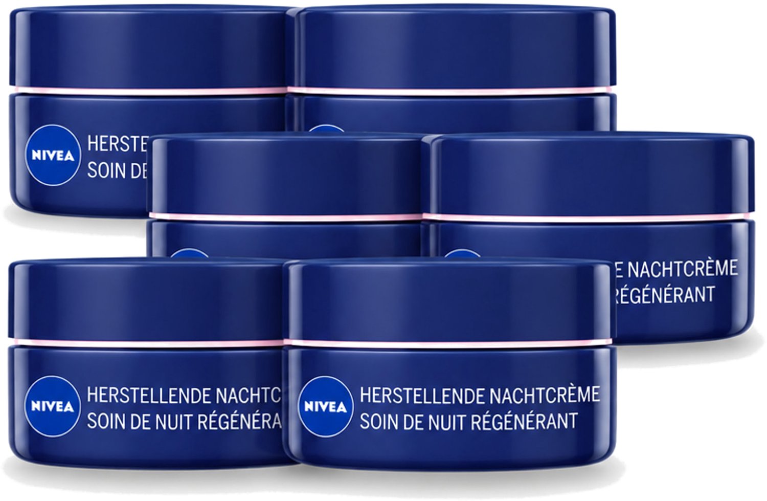 6 x NIVEA - Nachtcrème - Essentials +24U Voedend - Voor gevoelige & droge huid - Met Sheaboter & Amandelolie - 50 ml - Voordeelverpakking - 6 stuks