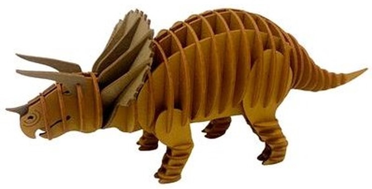 Fridolin 3D papieren dinosaurusmodel Triceratops knutselpakket.
