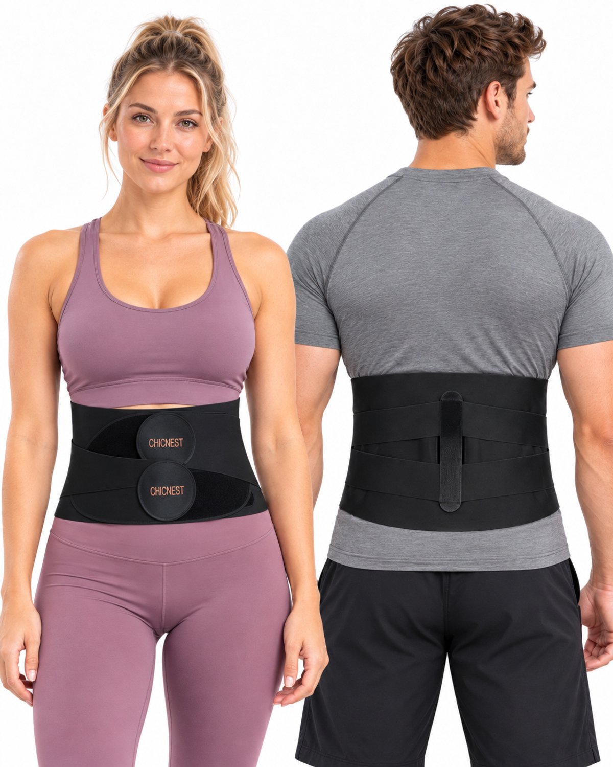 Maat M - Rugbrace Onderrug - Rug Corrector voor Onmiddelijke Pijnbestrijding, Rugondersteuning & Draagcomfort - Postuur Corrector - Rugband Zwart