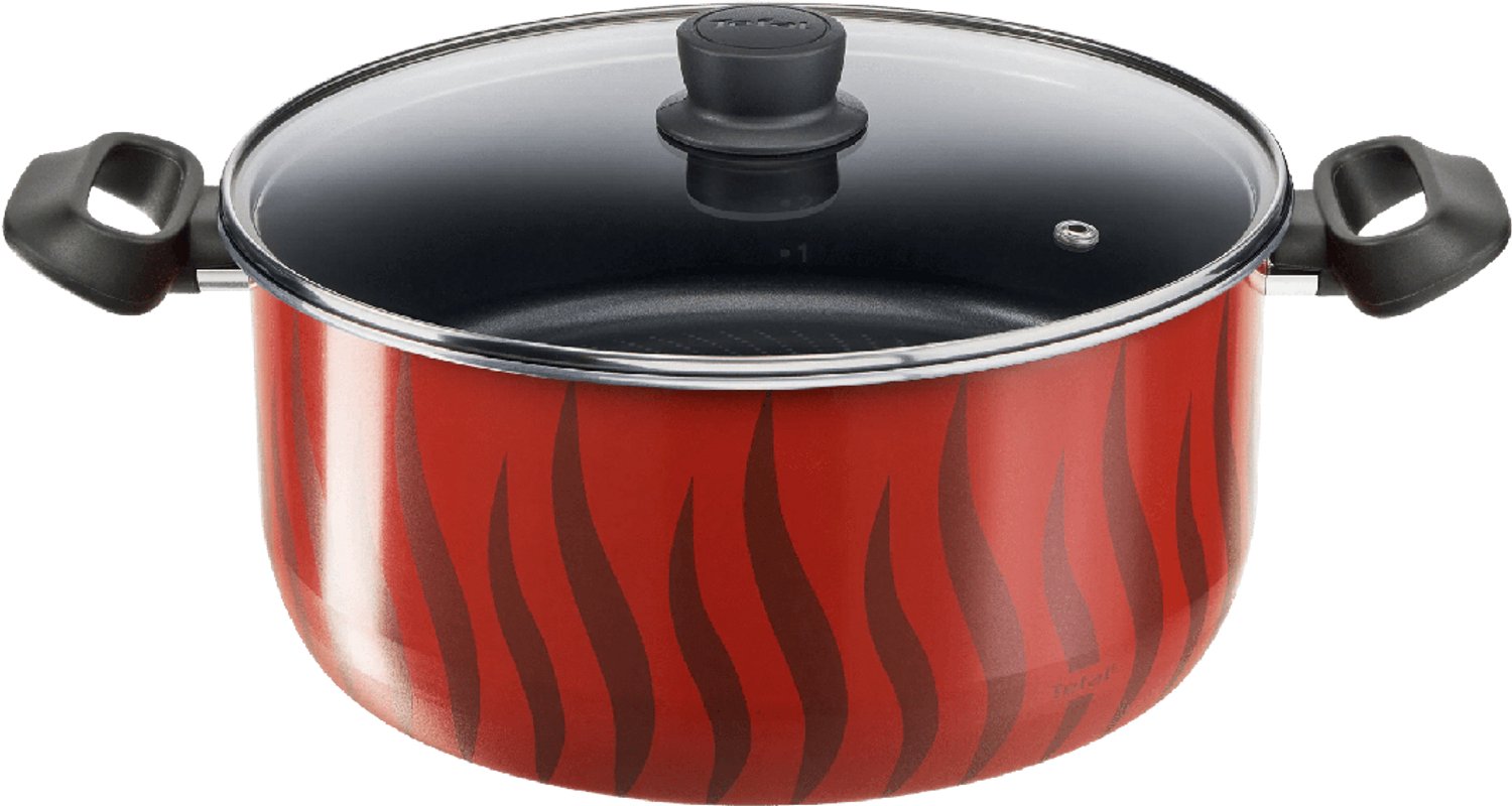Tefal Tempo Flame C3045485 – Kookpan met deksel – 30 cm – 9,8 L – Rood