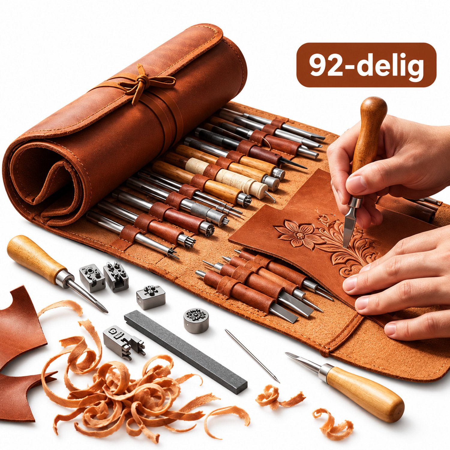 Molhaus Leerbewerkingsset 92-Delig - Hobbypakket - Met Opbergtas