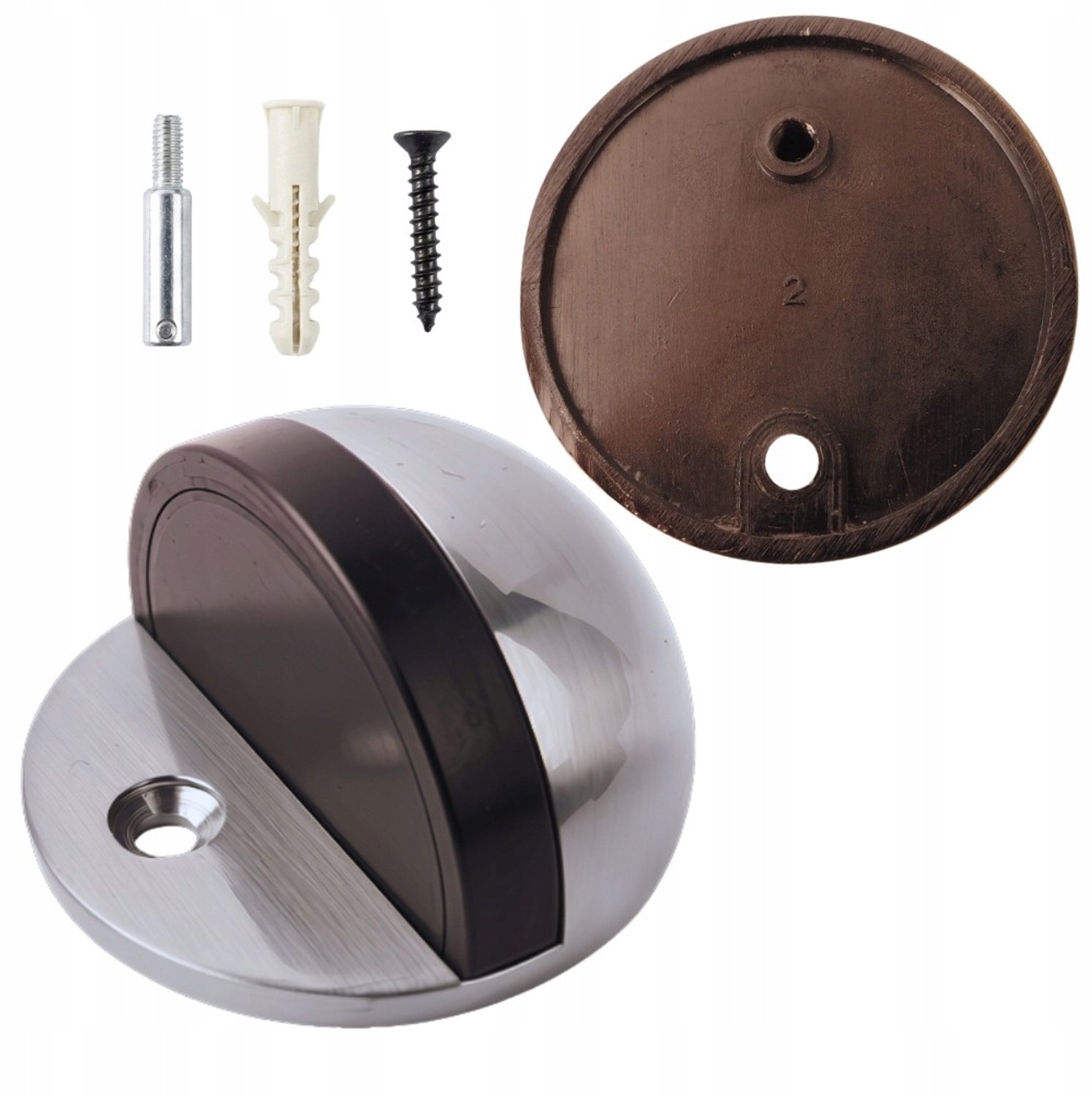 Merkloos Deurkruk Beschermer - Chroom - Wand & Vloer