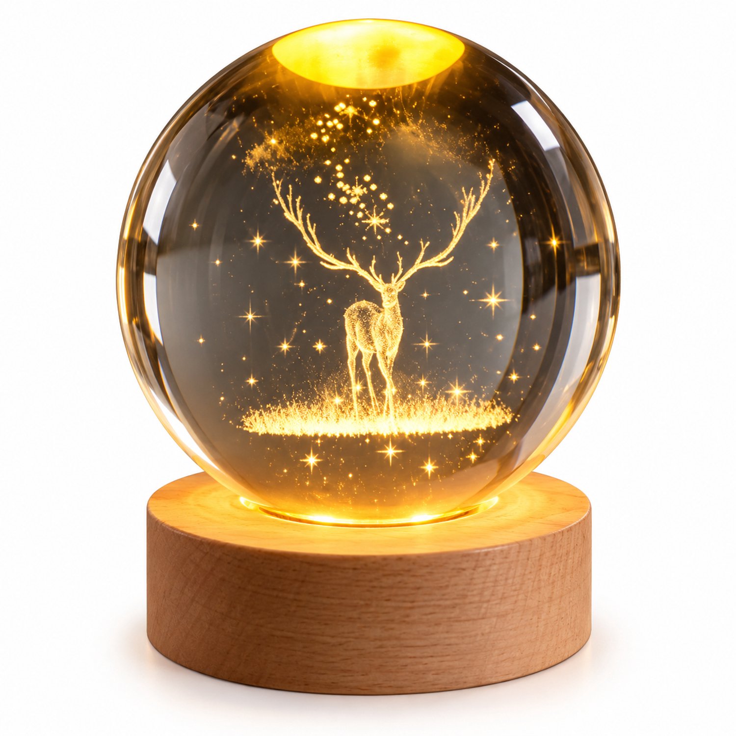 Nina’s Giftshop® Rendier Lamp – 3D Sfeerlamp – Luxe Kerstlamp – Kerstdecoratie – Nachtlampje – Kerstcadeau – Cadeau voor Hem of Haar