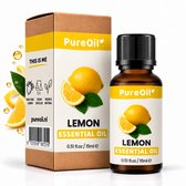 PureOil – Citroen Etherische Olie – 15ml – 100% Puur, Natuurlijk & Vegan – Voor Haar | Huid | Gezicht | Scalp | Diffuser | Aromatherapie