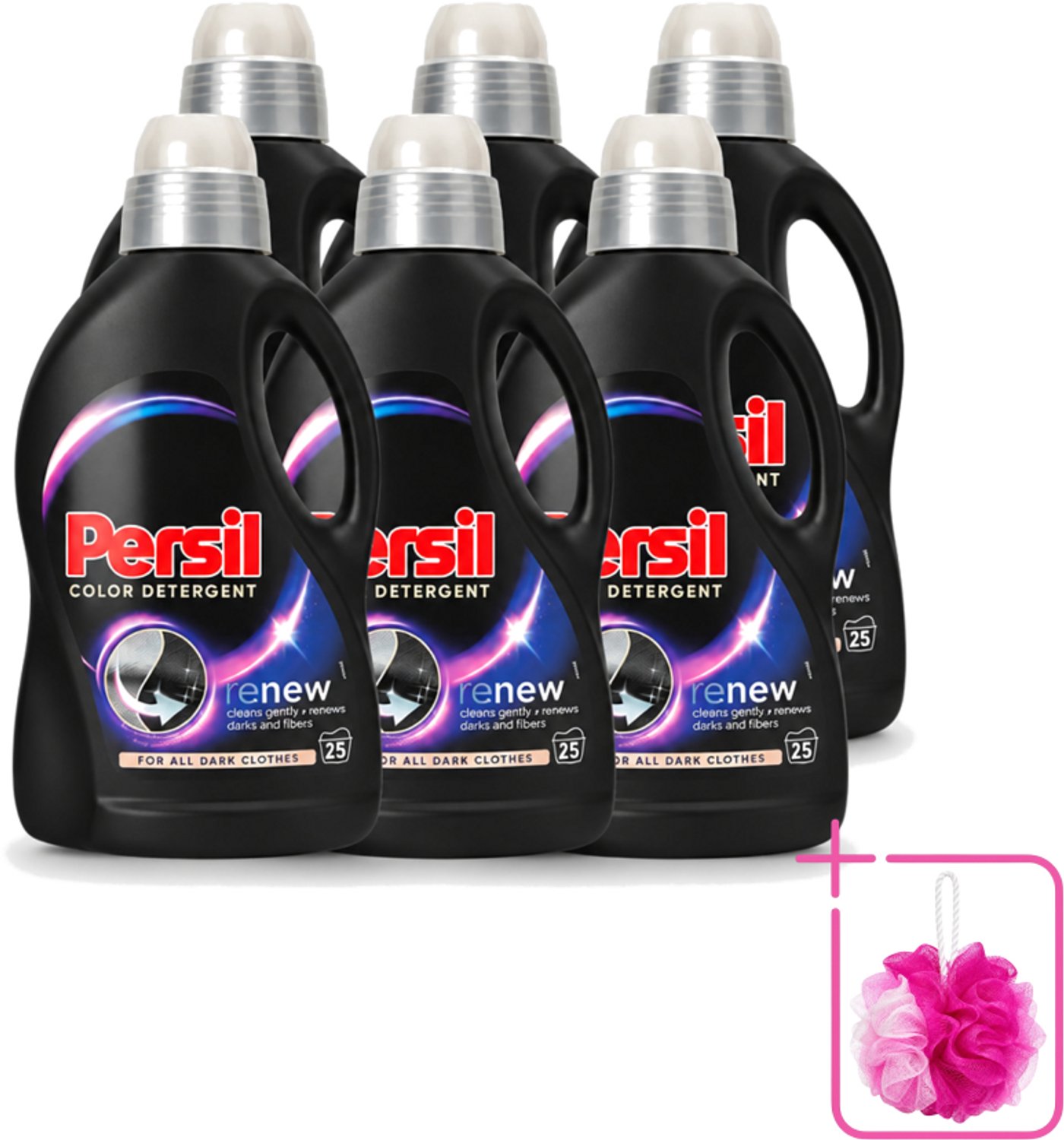 6 x Persil Color Detergent - Vloeibaar Wasmiddel - Donkere Was - 25 Wasbeurten - Bulkverpakking - Donkere was - Douchemop - Kleurbehoud
