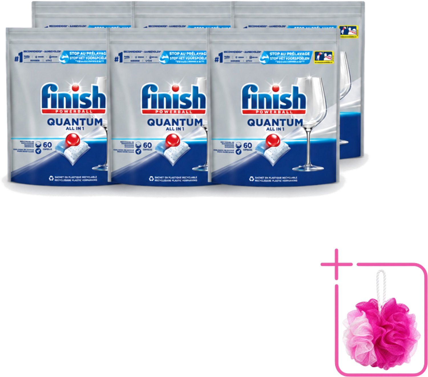6 x Finish – Vaatwastabletten – Quantum All-in-1 – 60 Capsules - Bulkverpakking - Vaatwastabletten - Vaatwassen