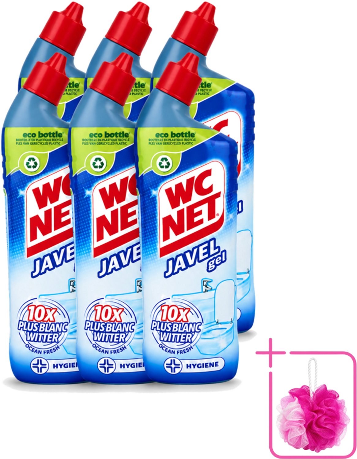 6 x WC Net - Toiletreiniger - Gel - Ocean Fresh - Gerecycled Materiaal - 750 ml - Bulkverpakking - WC net gel - Douchemop - Toilet reiniger