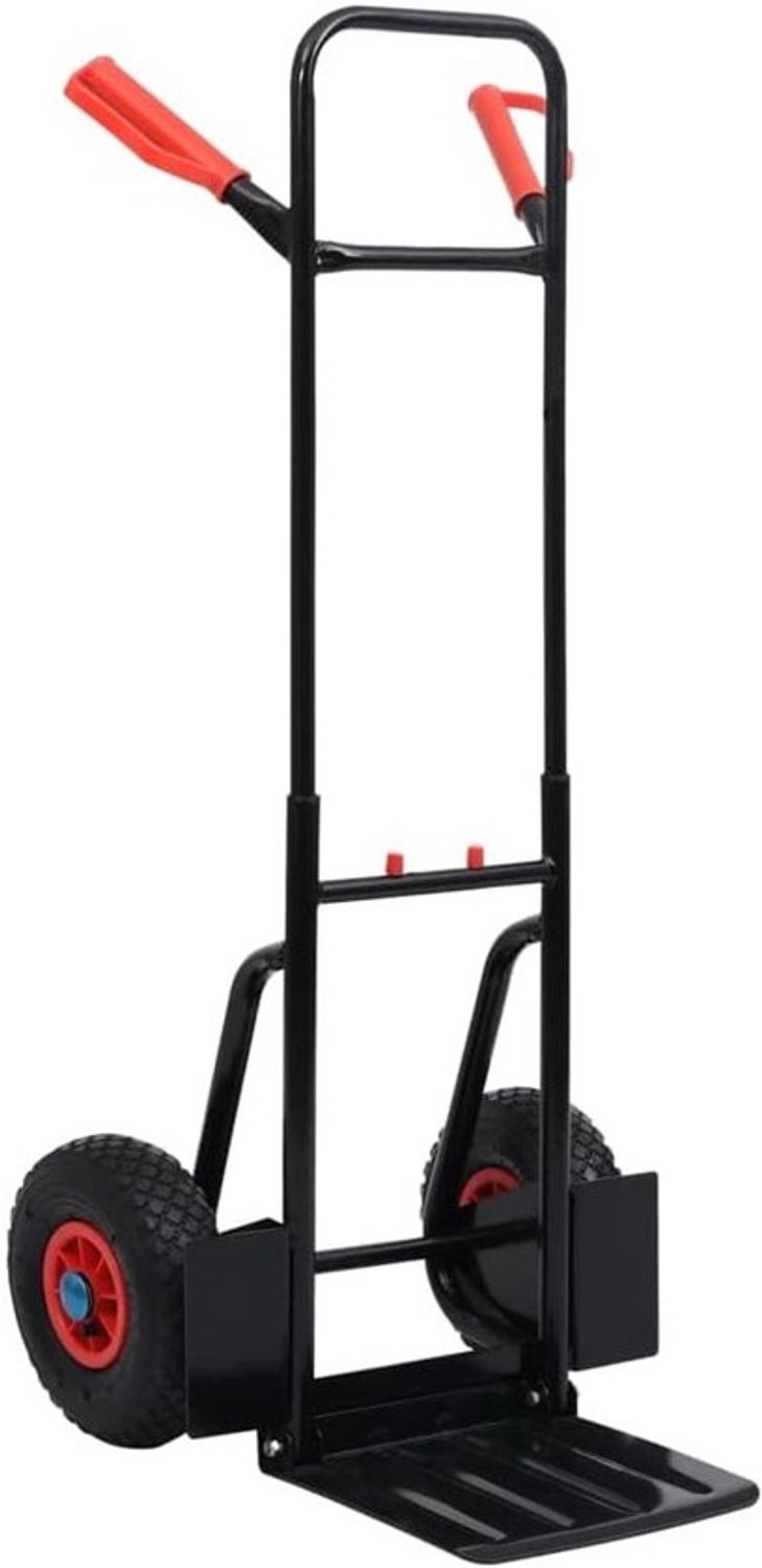 Steekwagen Telescopisch - Transportkar Wagen - Zware Lasten Vervoeren - Inklapbaar Ontwerp - 200 kg Laadvermogen - Zwart Rood