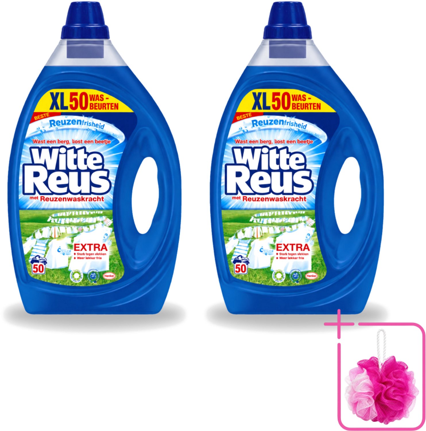 2 x Witte Reus - Vloeibaar Wasmiddel - 50 Wasbeurten - Bulkverpakking - Wasmiddel - Douchemop - Vloeibaar wasmiddel