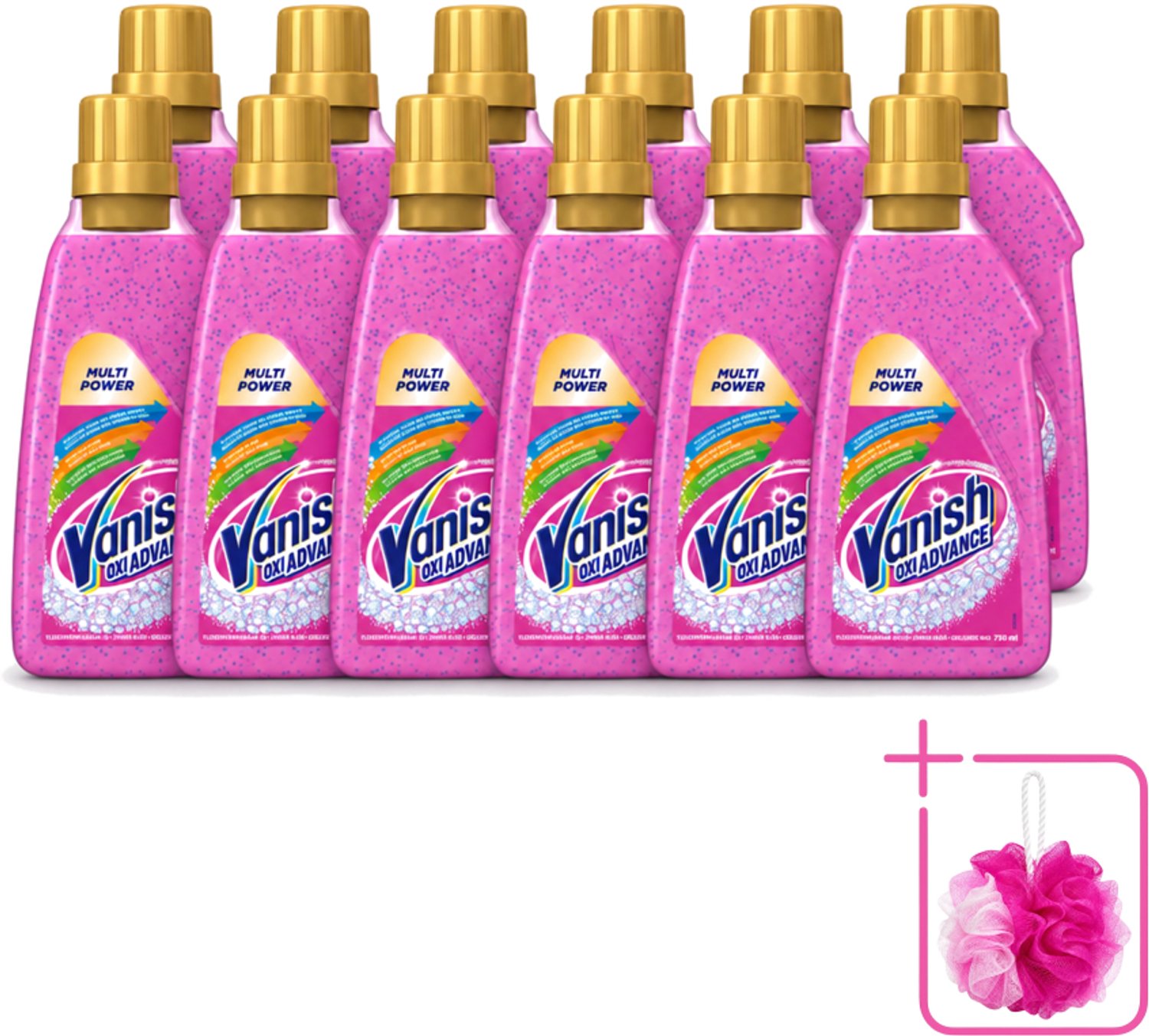 12 x Vanish Oxi Advance - Vlekkenverwijderaar Gel - Zonder Bleek - Gekleurde Was - 750 ml - Bulkverpakking - Vlekverwijderaar - Douchemop - Wasmiddel