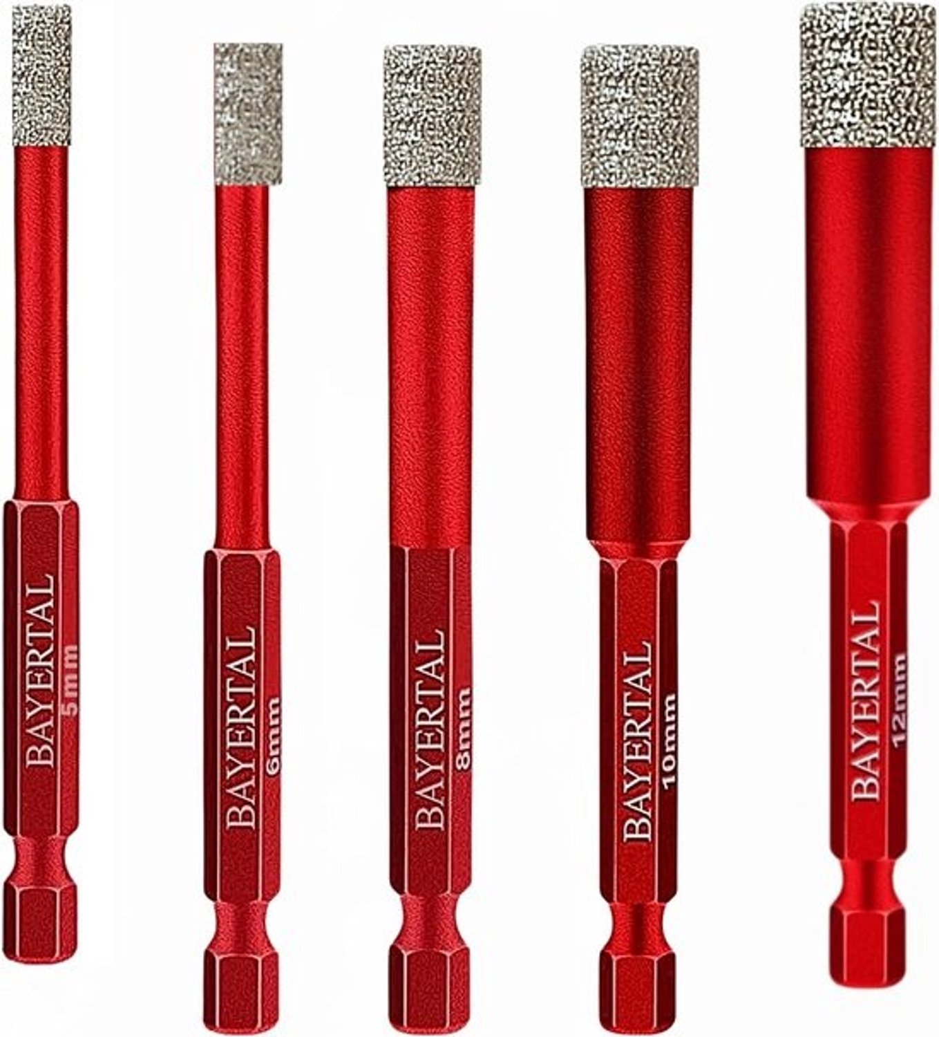 Tegelboorset 5-delig - Diamantboren - Harde Tegels Boren - Industriële Kwaliteit - 5-12 mm Zeskant