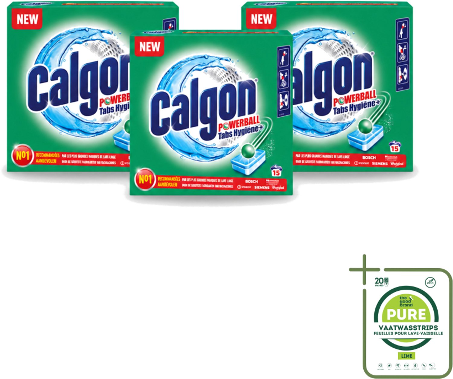 3 x Calgon - Wasmachinereiniger - Tegen Kalk - 15 Tabletten - Grootverpakking - Vaatwasstrips - Wasmachine Reinigen - Kalkvoorkomen - Wasmachine Beschermen - Wasmachine Onderhouden - Wasmachine Tabletten