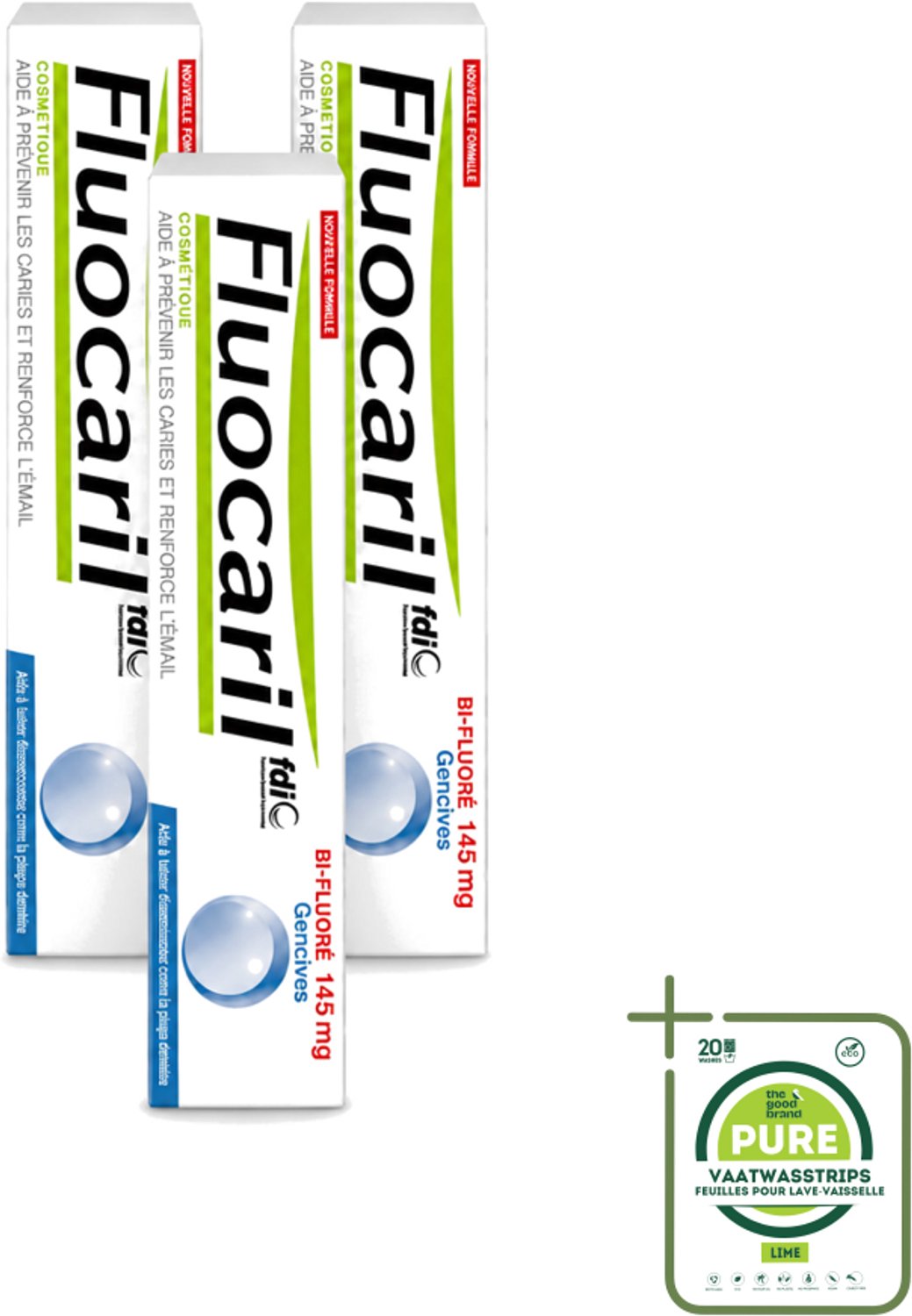 3 x Fluocaril - Tandpasta - Met Fluoride - 75 ml - Grootverpakking - Vaatwasstrips - Fluoride Tandpasta - Tanden Beschermen - Gaatjes Voorkomen - Tanden Versterken - Bi-fluoride Tandpasta