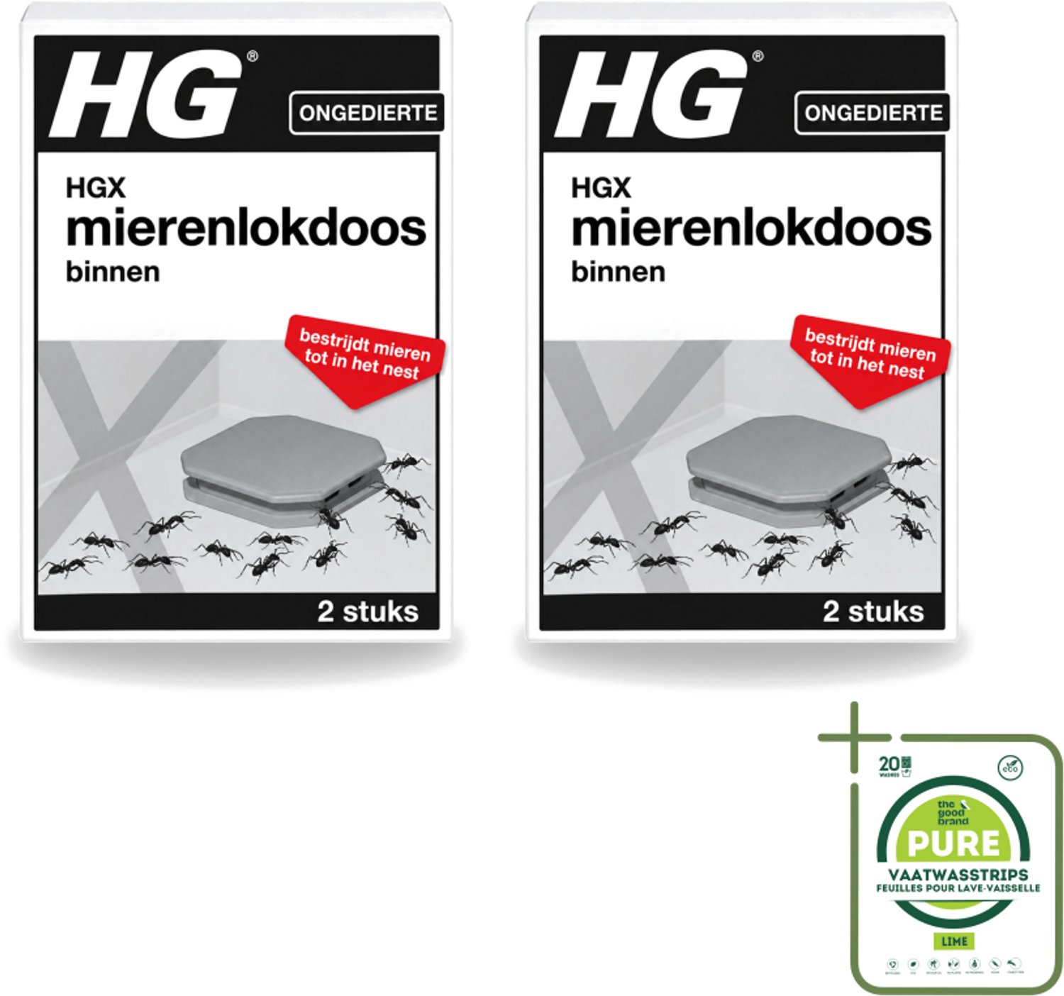 2 x HG X - Ongedierte - Mierenlokdoos Binnen - Bestrijdt Tot In Het Nest - 2 Doosjes - Grootverpakking - Vaatwasstrips - Mierenbestrijding Binnen - Mierenlokdoos - Mierenbestrijding - Mierenbestrijding In Huis - Mierenbestrijding Op Looproutes