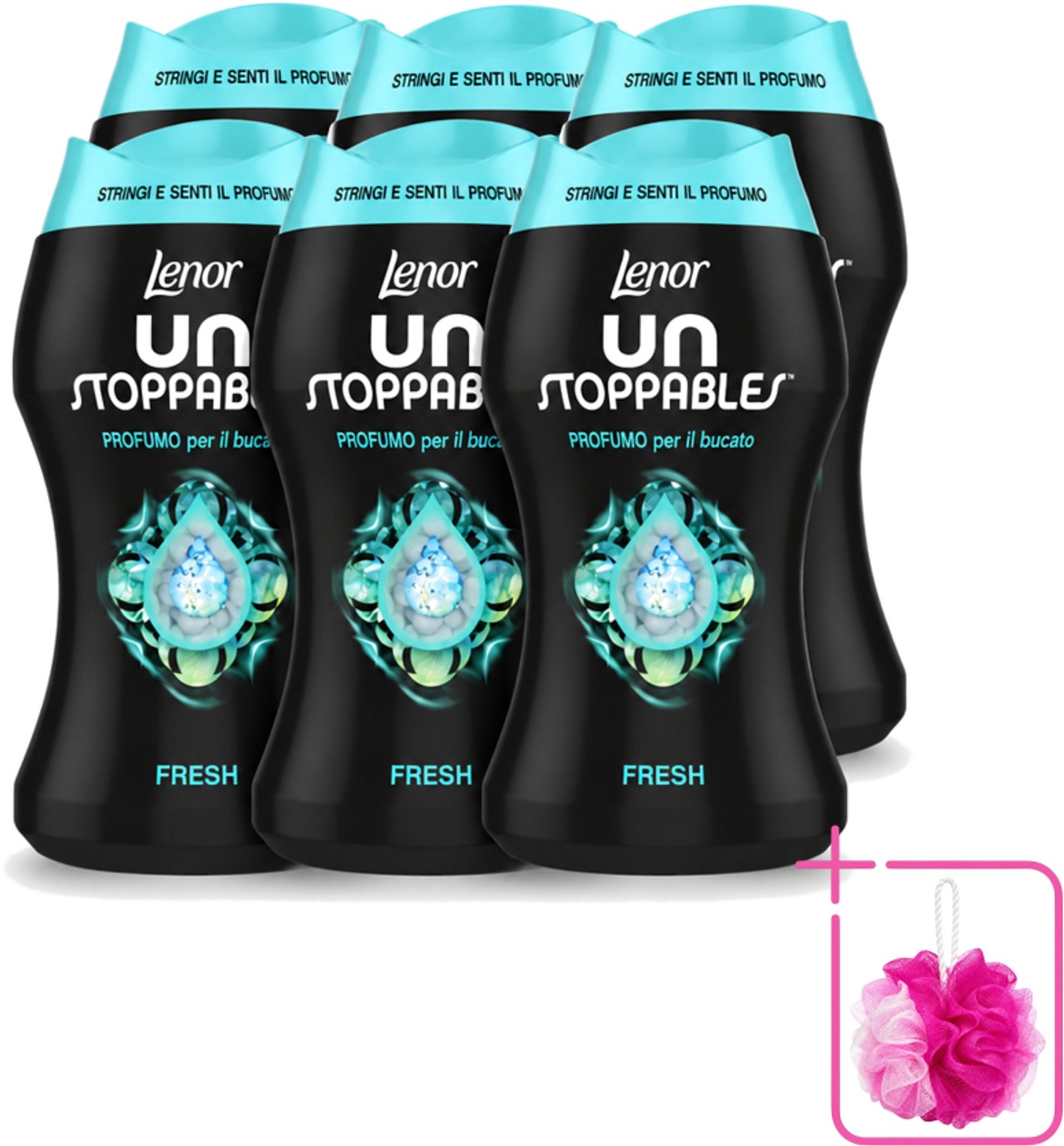 6 x Lenor Unstoppables – Geurbooster – Fresh - 10 Wasbeurten - 140 g - Bulkverpakking - Geurbooster was - Douchemop - Frisheid was