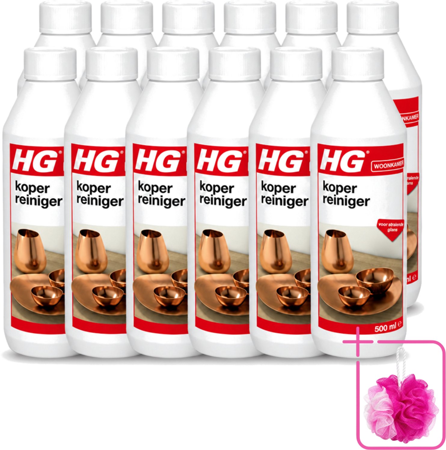 12 x HG - Koper Reiniger - Voor Stralende Glans - 500 ml - Bulkverpakking - Koper reinigen - Koper glans