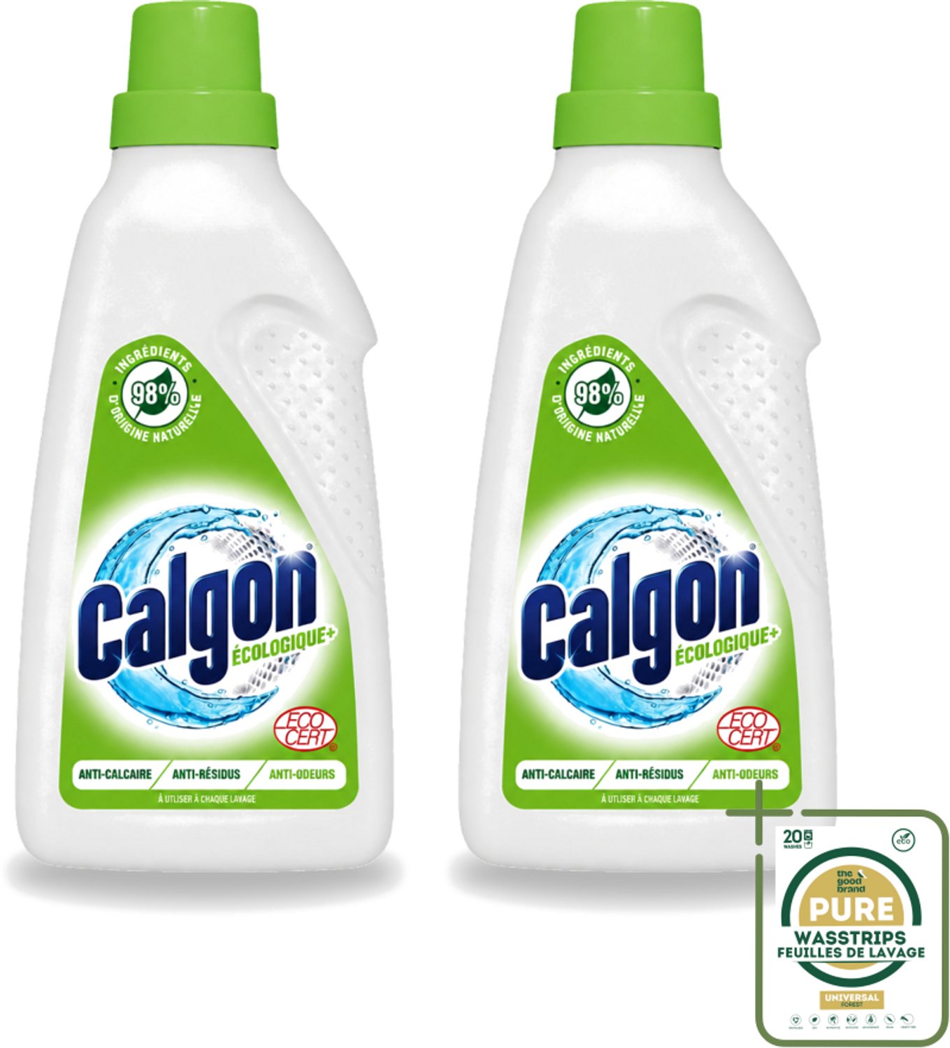 2 x Calgon - Wasmachinereiniger - Gel - Ecologisch - Tegen Kalkaanslag / Wasmiddelresten / Geuren - 750ml - 15 Wasbeurten - Wasmachine Reinigen - Kalkaanslag Voorkomen - Wasmiddelresten Verwijderen - Geuren Neutraliseren - Ecologische Reiniger