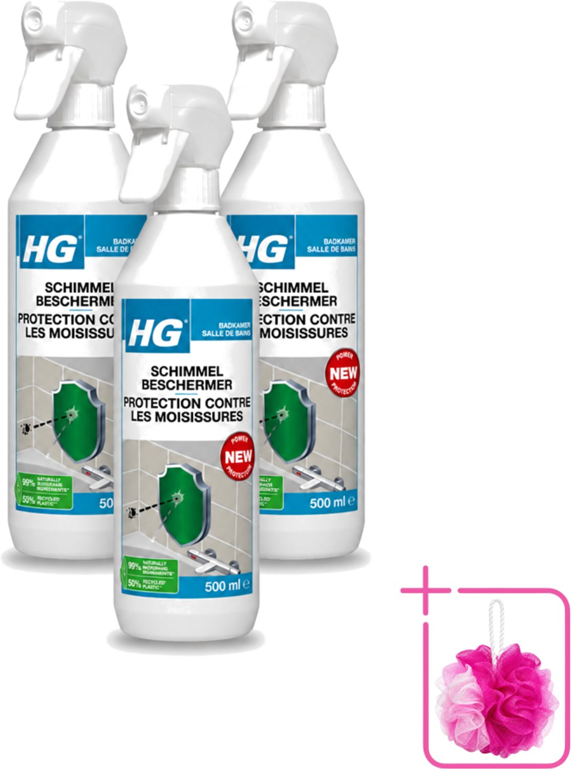 3 x HG - Badkamer - Schimmel Beschermer - Sterk Beschermend - 500 ml - Bulkverpakking - Schimmelbescherming - Vochtbescherming