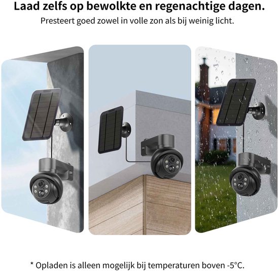 SecuFirst Pro CAM219Z Batterij camera met zonnepaneel - 64GB opslag Dome zwart - IP Camera draai- en kantelbaar voor buiten – 3K resolutie — afbeelding 3