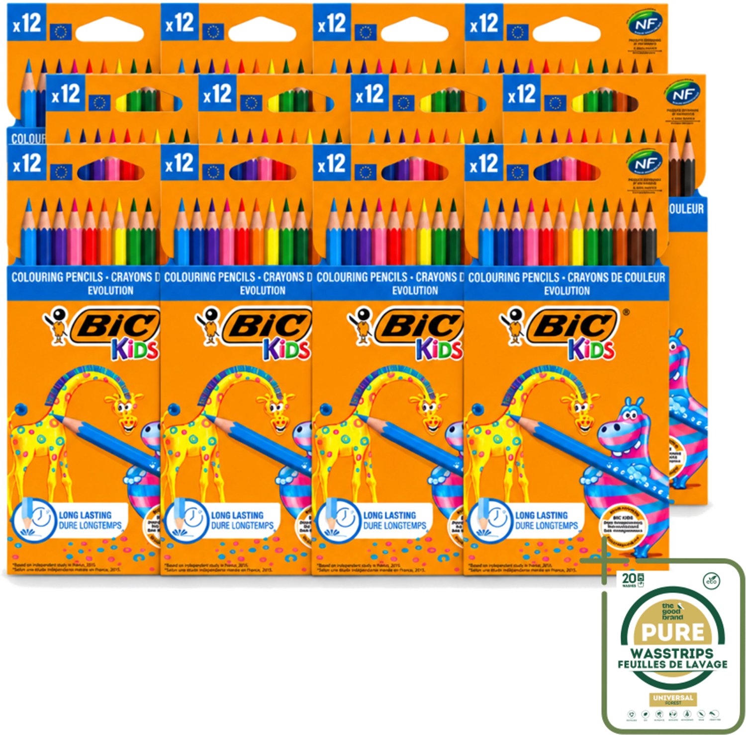 12 x Bic Kids - Kleurpotloden - Diverse Kleuren - Evolution - 12 Potloden - Kleurpotloden Voor Kinderen - Kleurpotloden Evolution - Kleurpotloden Voor Jonge Kunstenaars - Duurzaam Tekenen - Creatieve Potloden