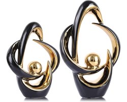 XMGZQ 2 Pcs Home Decor Accent Ceramic Statue Abstract Sculptures Centerpieces Mid Century Modern Decor for Tables - ShopVlot