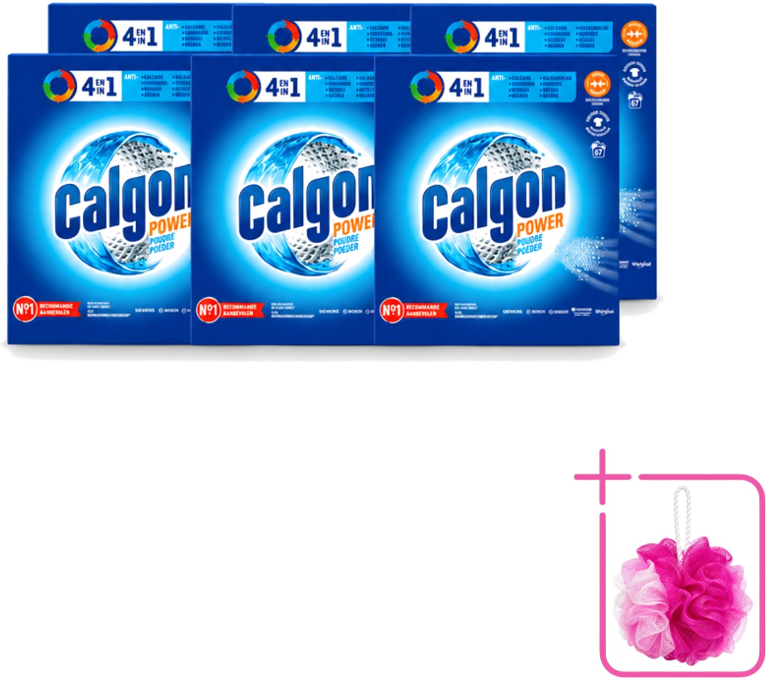 6 x Calgon - Wasmachinereiniger - Tegen Kalkaanslag / Corrosie / Wasmiddelresten / Geuren - 67 Wasbeurten - Bulkverpakking - Wasmachine reinigen - Douchemop - Kalkvoorkomen