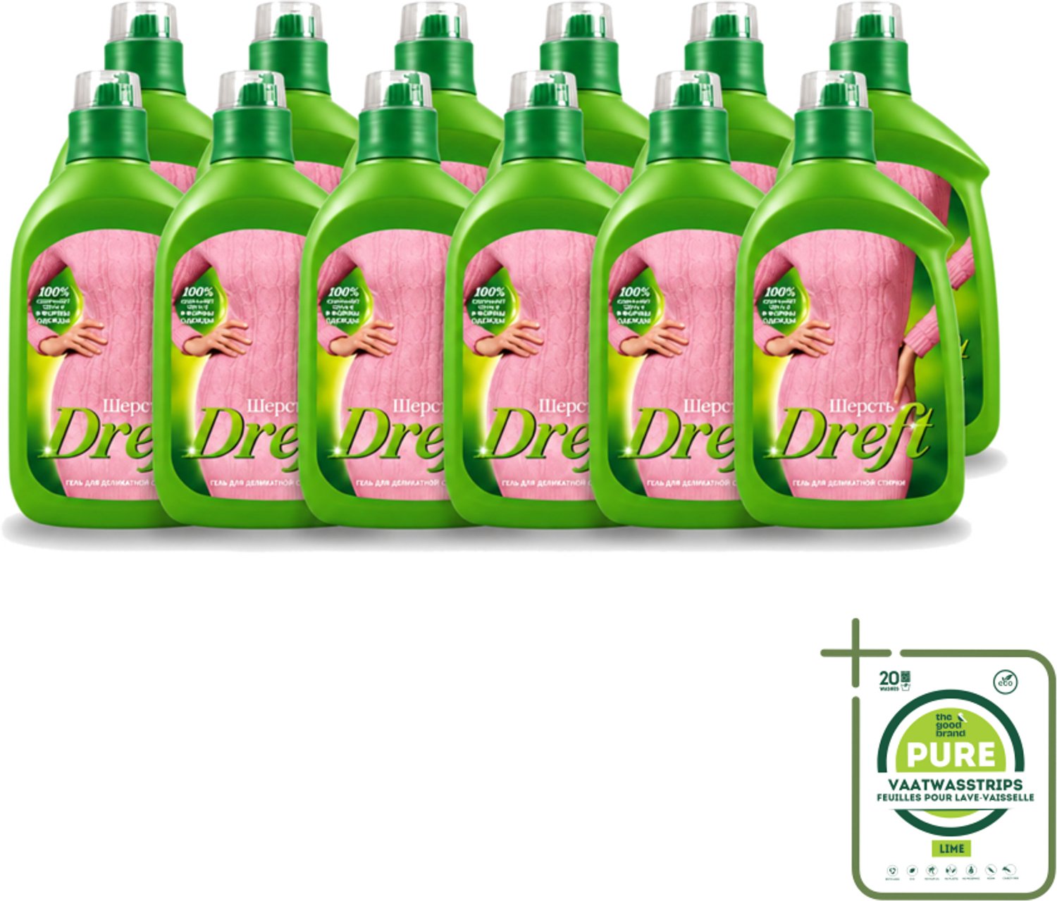 12 x Dreft - Vloeibaar Wasmiddel - Witte en Gekleurde Was - Voor Wol - 800 ml - Grootverpakking - Vaatwasstrips - Wasmiddel Voor Wol - Zachte Was - Was Voor Gevoelige Stoffen - Wasmiddel Voor Witte En Gekleurde Kleding - Wasmiddel Voor Wol En Zijde