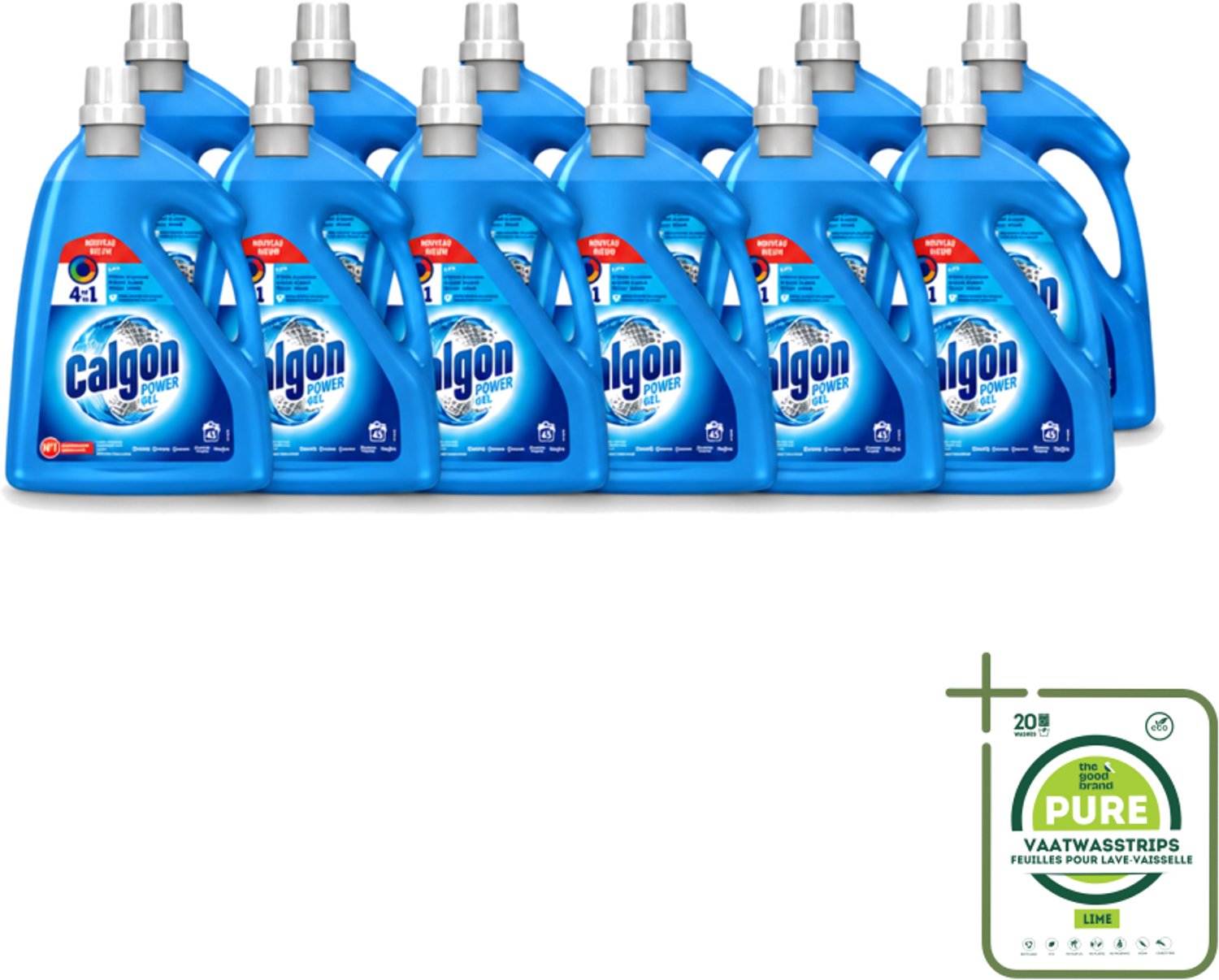 12 x Calgon - Wasmachinereiniger - Gel - Tegen Kalkaanslag / Wasmiddelresten / Geuren - 2.25 L- 45 Wasbeurten - Grootverpakking - Vaatwasstrips - Wasmachine Reinigen - Ontzakingsgel - Kalkaanslag - Wasmachine Beschermen - Wasmiddelresiduen