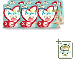 6 x Pampers – Luierbroekjes – Premium Care Pants Maat 3 – 48 Luiers - Wasstrips - Luier - Luierbroek - Luier Voor Baby - Luier Voor Kind - Droge Billetjes