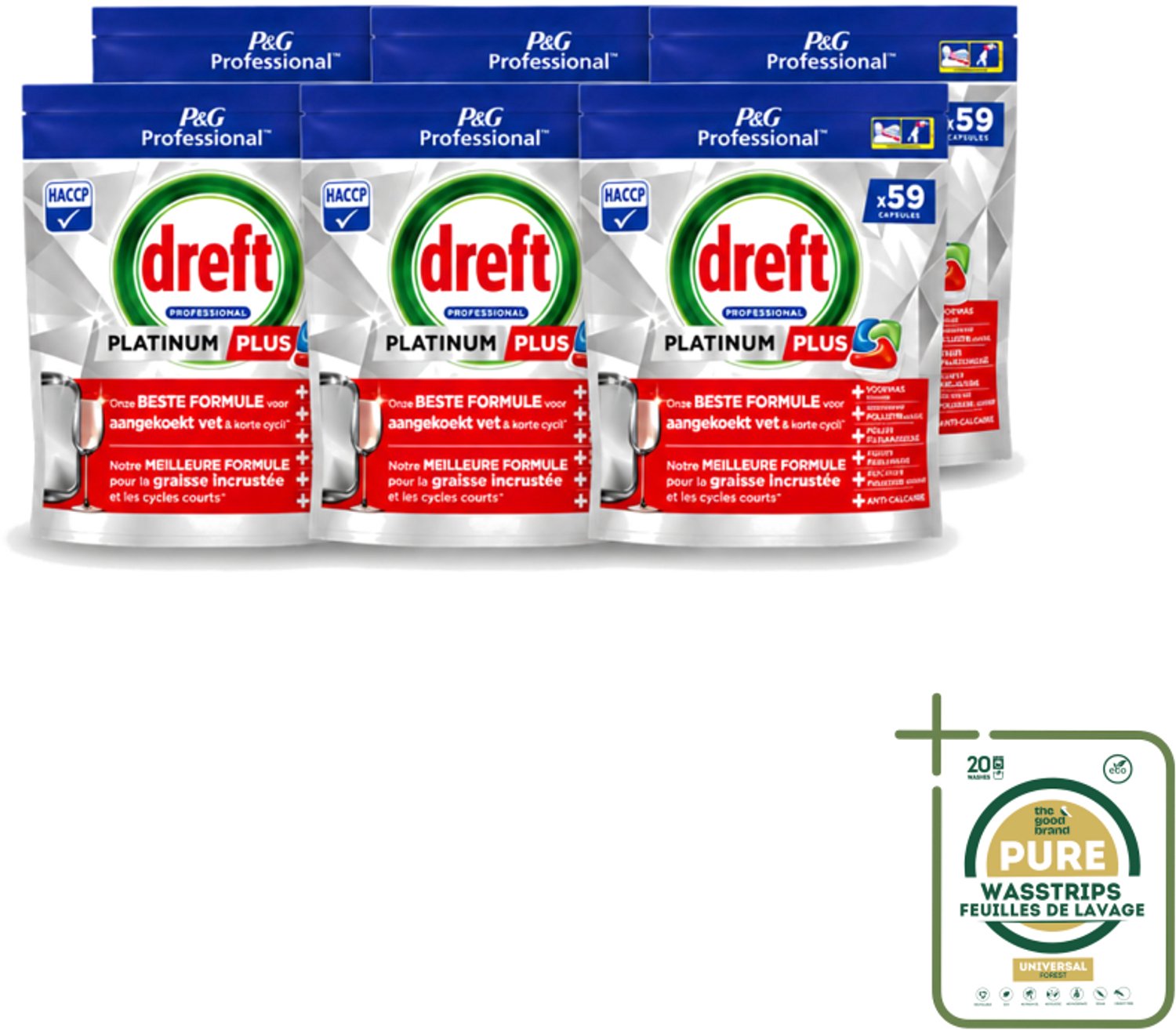 6 x Dreft – Vaatwastabletten – Platinum+ Regular – 59 Tabletten - Handafwasmiddel - Handafwas - Afwasmiddel - Handafwas Product - Afwas In Keuken