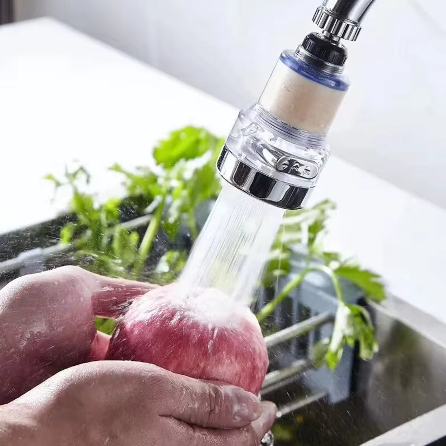 Kraanfilter 360° Draaibaar met 3 Waterstanden – Kraanopzetstuk voor Keuken en Badkamer, Universeel Kraanfilter met PP Filter