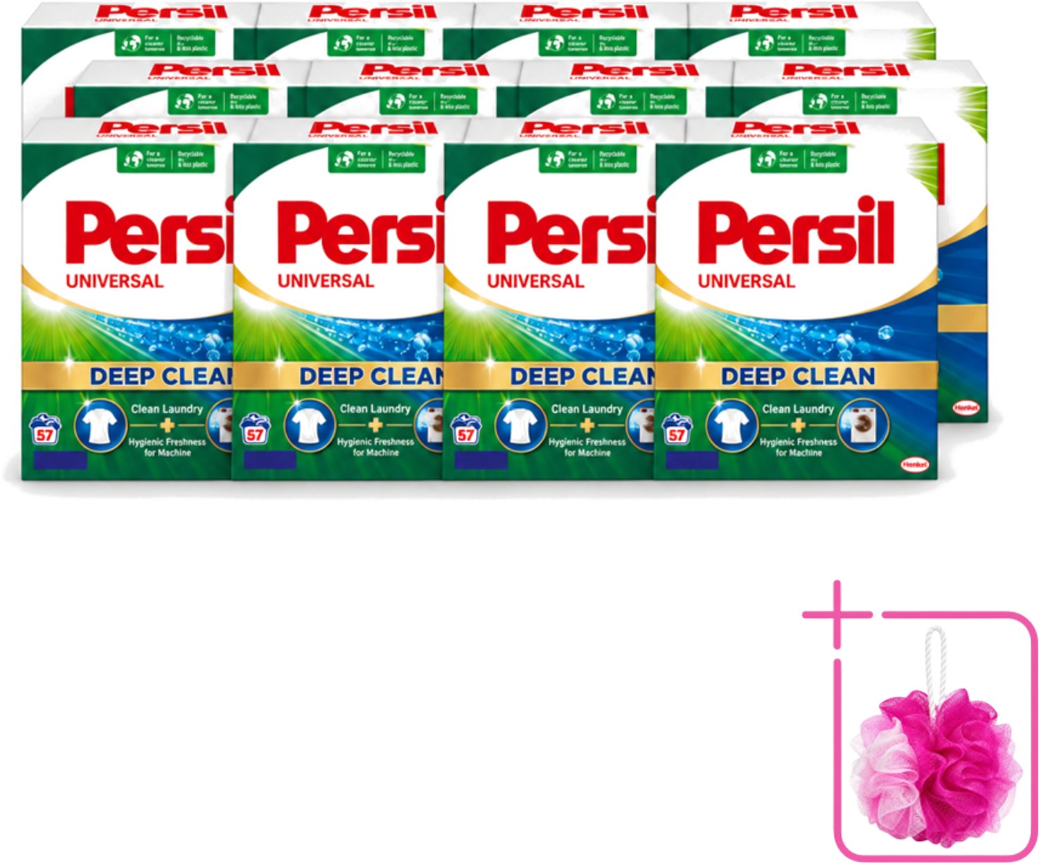 12 x Persil – Waspoeder – Witte Was - 57 Wasbeurten - Bulkverpakking - Wasmiddel - Douchemop - Waspoeder