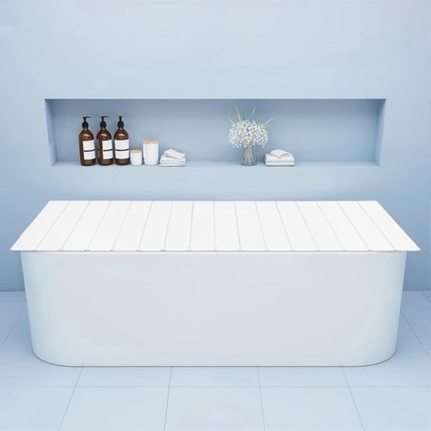 Badkuipafdekking - Badplank Opvouwbaar - Ontspanning Thuis - Stabiel Draagvermogen 5kg - 170 x 70 cm - Wit